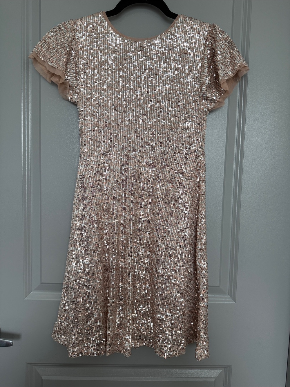 Zara Girls Sequin Dress in Rose Gold